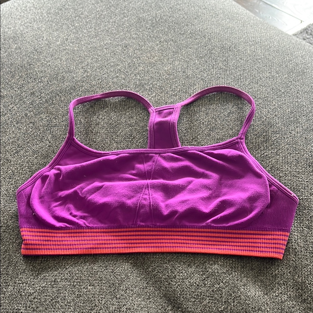 Athleta Purple and Pink Racerback Sports Bra